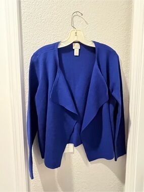 Women’s Draped Open-Front Sweater Cardigan - Royal Blue